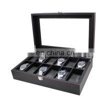 Wholesale luxury custom PU leather wooden watch packaging box  storage gift watch case