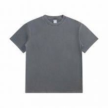 Plain White Basic Unisex Tees Enzyme Washed 320GSM Heavy Weight Round Neck Single Jersey T-shirts Customize Printing Embroidery thumbnail-5