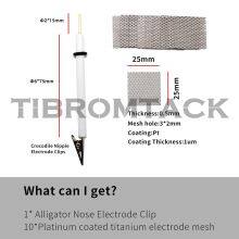 10 Pieces Platinum Coated Titanium Mesh Electrode With 1 Holder for Electrochemical Reaction thumbnail-3