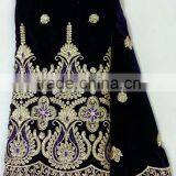 T236-5 Purple High Quality 100% Swiss Velvet African George Fabric From India thumbnail-1