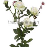 110cmH Artificial Rose Spray with 4 Flowers and 1 Bud