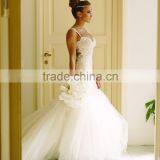 Custom Made Sexy Backless Wedding Dresses Mermaid 2015 Open Back Bridal Gown Lace thumbnail-1