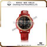 Vogue Wholesale China Watch Genuine Leather Watch Cattle Hide Watch Stainless Steel Case Japanese Quartz Movement Factory