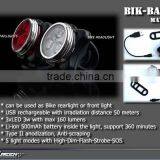 160lumen USB Rechargeable Red 3w Led Bicycle Tail Light Quality Choice thumbnail-2