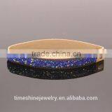 Bling Bling Blue Rhinestone Leather Collar Necklace thumbnail-2