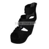 Hot Sale 2014 New Women's Summer High-helled Sandals, Deerskin Flocking Shoes thumbnail-6