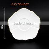 Gold Rim Tea Cup and Saucer 200cc /100cc Flower Shape Ceramic Bone China Cup and Saucer thumbnail-6