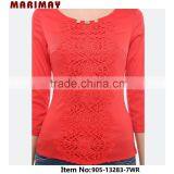 2015 New Images of Ladies Casual Tops Lace Casual Shirt thumbnail-3
