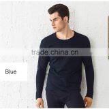 wholesale round neck mens long johns thermal underwear 100% cotton white navy gray with shirt and pant