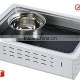 Stainless Steel Electric Pan Grill Steam Hot Pot and Teppanyaki Bbq Grill GEF-2000UCT thumbnail-1
