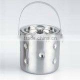 Double Wall Regular Ice Bucket Dotted Stainless