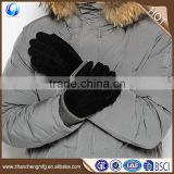 Wholesale mens thinsulate lined black suede leather touch gloves