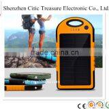 2016 popular cheap waterproof solar panel battery charger 8000mAh solar power bank