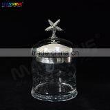 Transparent Glass Jar With Glass Lid With Star Handle