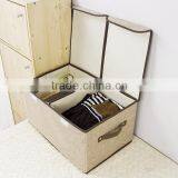 Like-linen Nonwoven Fabric Cardboard Folding Storage Bin thumbnail-2