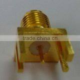 SMA RF Connectors Female Coaxial Connectors PCB Mount Gold Plated RF Connectors thumbnail-1