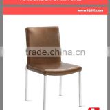 goleden color pu dining chair with steel