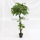 Indoor Artificial Big Leaves Plant Trees Wooden Trunk for Decoration thumbnail-2