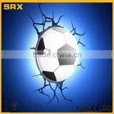 NOVELTY WHITE LIGHT-CONTROLLED 3D DIY FOOTBALL LED NIGHT LIGHT FACTORY thumbnail-1