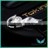 Witte Diamant Moissanite 18k White Gold Necklace Round Synthetic Diamond Pendant thumbnail-2