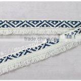 Newest Design Polyester 2 cm Width Ethnic Woven Webbing With Fringe thumbnail-4