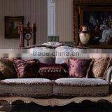 Luxury Spanish Style Wooden Living Room Two-seat Sofa thumbnail-1