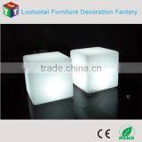 Illuminated Plastic Rechargeable Battery Operated Wireless Led Seatting Cube Chair thumbnail-2