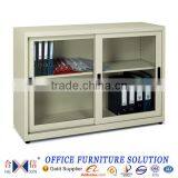 Steel Glass Filing Cabinet Steel Bookcase Metal Lower Glass Cupboard thumbnail-1