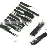 10pc Hair Comb Set, plastic comb, hair brush