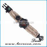Survival Paracord Outdoor Bracelet Multifunction Watch With Compass Thermometer Whistle thumbnail-6
