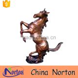 Antique rearing golden bronze horse figurines table top decor NTBH-HR031Y