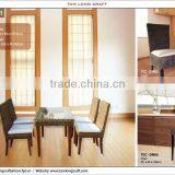 Water Hyacinth Dining Set, Dining Table and Dining Chair Frame Wooden and Glass for Table thumbnail-1