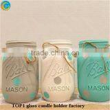 Mason Jar Glasses Glass Candle Jars With Gold Rhinestones thumbnail-5