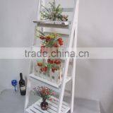 High Quality Garden Decor Foldable Stand Flower Shelf Wooden Ladder Design Shelf thumbnail-2