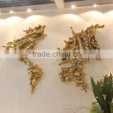 Designer Home Decor Stainless Steel World Map Metal Wall Sculpture thumbnail-2