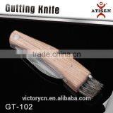 Hight Quality Folding Wooden Handle Mushroom Knife With Brush and Tweezers GT-102 thumbnail-1
