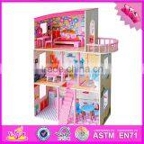 2016 New Design Beautiful Kids Wooden Big Doll House W06A160 thumbnail-1