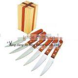 6pcs Wood Handle Steak Knife Wooden Handle thumbnail-1