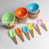 Colorful Ice Cream Bowls and Spoons Set thumbnail-2