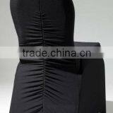 Black Ruffled Spandex Chair Cover thumbnail-1
