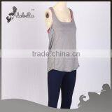 Singlet With Contrast Sports Bra Melange Polyester Spandex for Women thumbnail-3