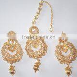 POLKI EARRING PAIR TIKA GOLD TONE Hair Accessory thumbnail-1