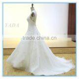 Latest Elegant V-neck Backless Lace Embroidery Mullet Wedding Dress Bridal thumbnail-2