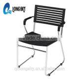 LS-4030F Fashion Design Stackable Metal Frame Plastic Chair With Arms thumbnail-2