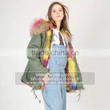 Myfur Fashion Women Parka Jacket With Real Fox Fur Lining and Natural Raccoon Fur Collar Hood thumbnail-3
