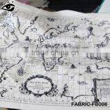 Map Pattern Fabrics Linen Cotton Fabrics for Household Decorations thumbnail-6