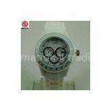 Customized Waterproof White Silicone Wristband Ice Watch China Movement