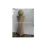 Stone Garden Fountain,yellow Granite,pillar Fountain thumbnail-1
