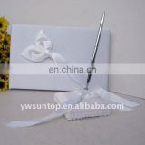 Delicate Calla Lily Satin Wedding Guest Book and Pen Set Decoration Wholesale thumbnail-1