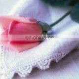 Pure White Linen Napkins With Lace Edge